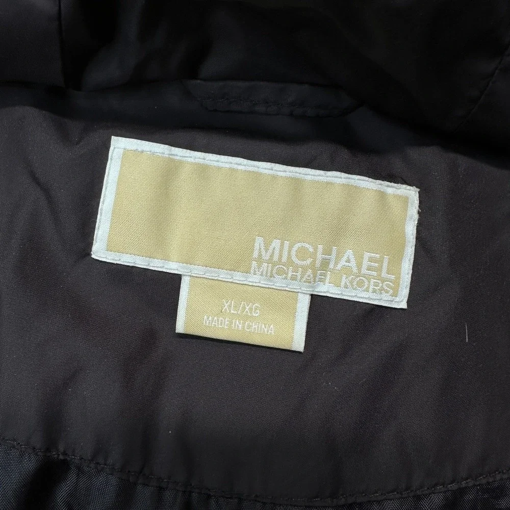 Michael Kors Puffer Coat Brown Faux Fur Trim Hooded / Womens XL